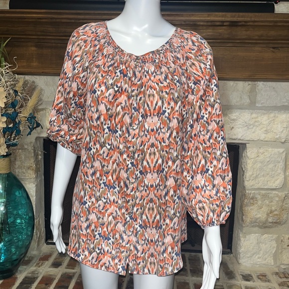 Sundance Ikat print Silk Blouse - Picture 13 of 14